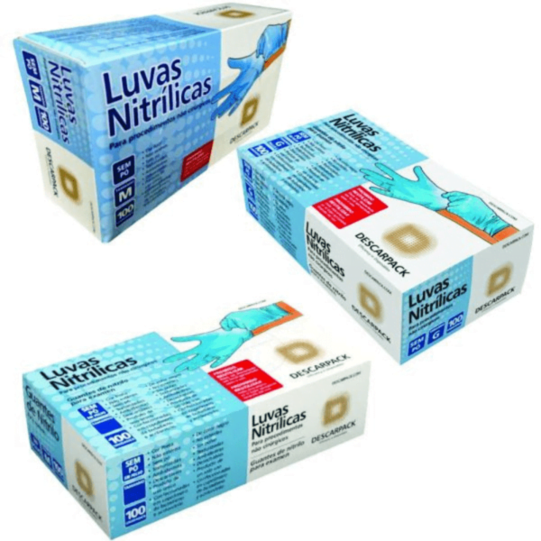 LUVA NITRILICA AZUL S/ PÓ C/100 UNIDADES - Image 3